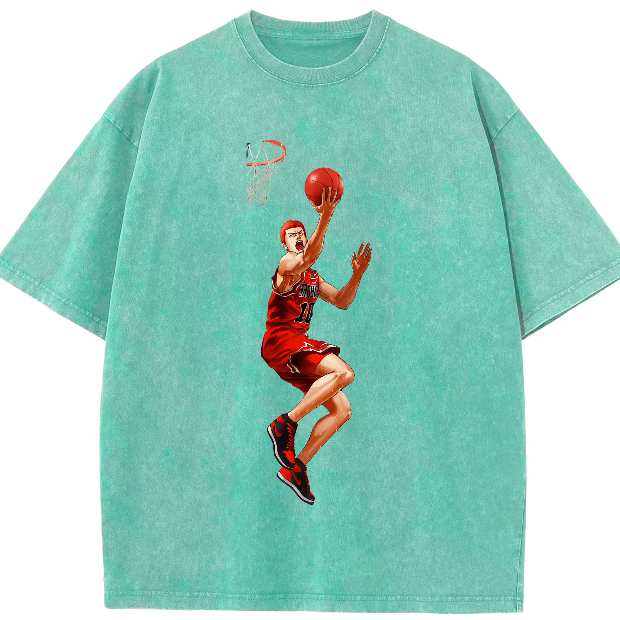 （画像用） SLAM DUNK／スラムダンク 綿100% ヴィンテージ風 半袖Tシャツ（フロントプリント）